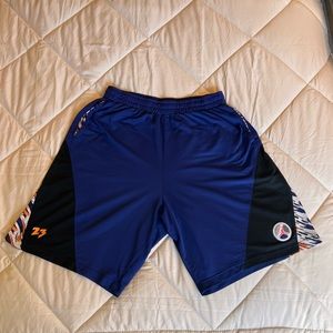 Nike Michael Jordan Basketball Shorts Mens XL Blue Orange Rare Knicks Colors